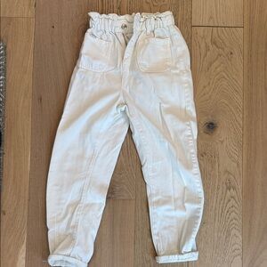 Women’s White Paperbag Waist Pants